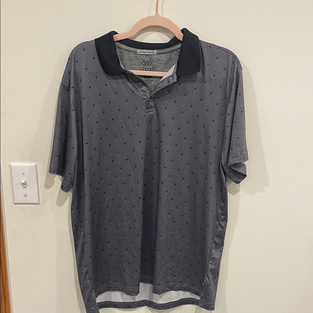 Men's Black and Gray Polo Shirt